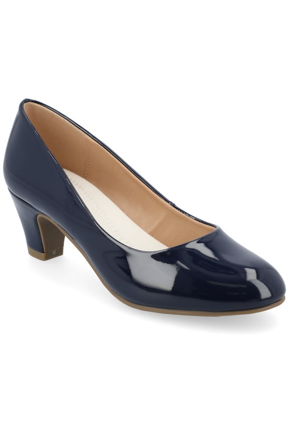Womens Luu Comfort Insole Round Toe Low Block Heel Pumps, Widths Available