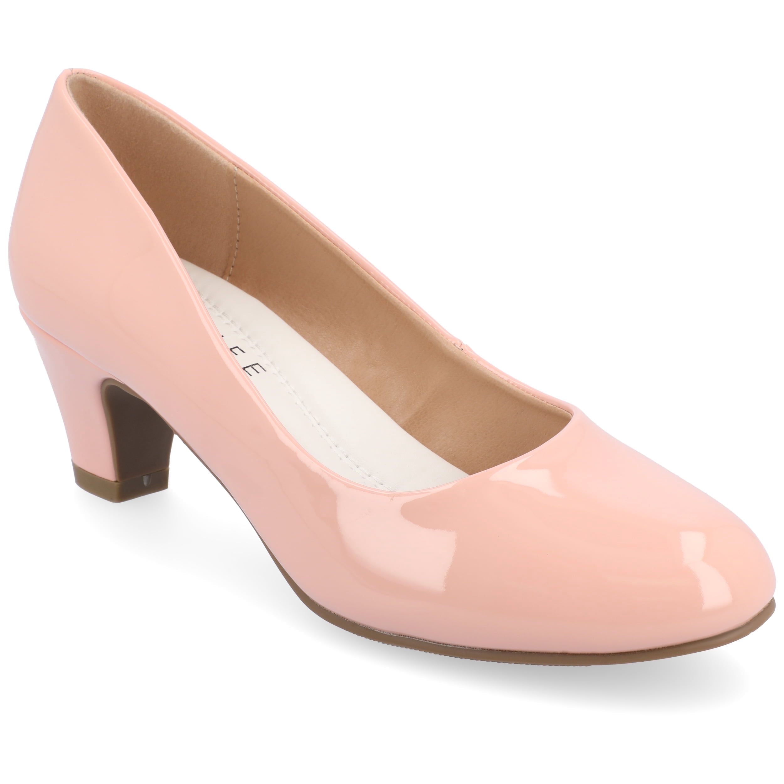 Journee Womens Luu Comfort Insole Round Toe Low Block Heel Pumps, Widths Available