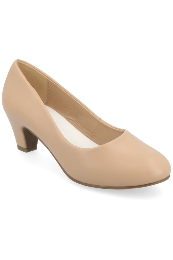 Womens Luu Comfort Insole Round Toe Low Block Heel Pumps, Widths Available