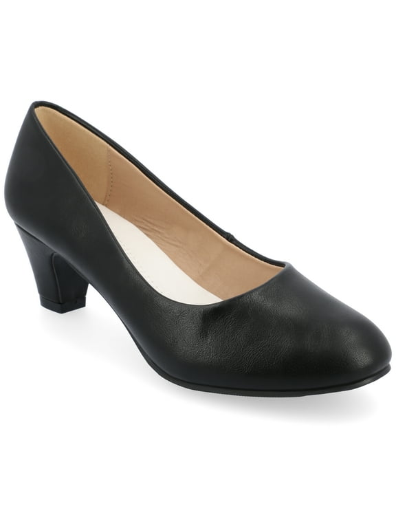 Womens Luu Comfort Insole Round Toe Low Block Heel Pumps, Widths Available