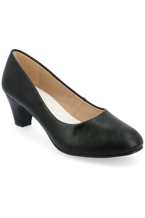 Womens Luu Comfort Insole Round Toe Low Block Heel Pumps, Widths Available