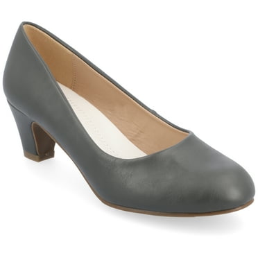 Journee Womens Luu Comfort Insole Round Toe Low Block Heel Pumps, Widths Available