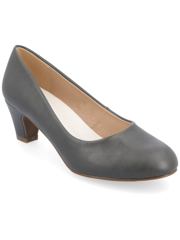 Womens Luu Comfort Insole Round Toe Low Block Heel Pumps, Widths Available