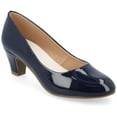 thumbnail image 1 of Journee Womens Luu Comfort Insole Round Toe Low Block Heel Pumps, Widths Available, 1 of 10