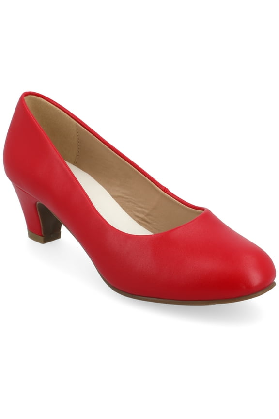 Womens Luu Comfort Insole Round Toe Low Block Heel Pumps, Widths Available