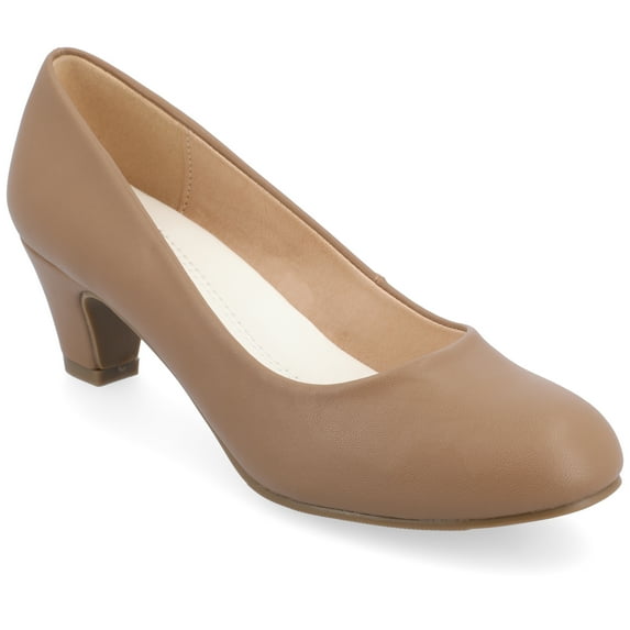 Journee Womens Luu Comfort Insole Round Toe Low Block Heel Pumps, Widths Available