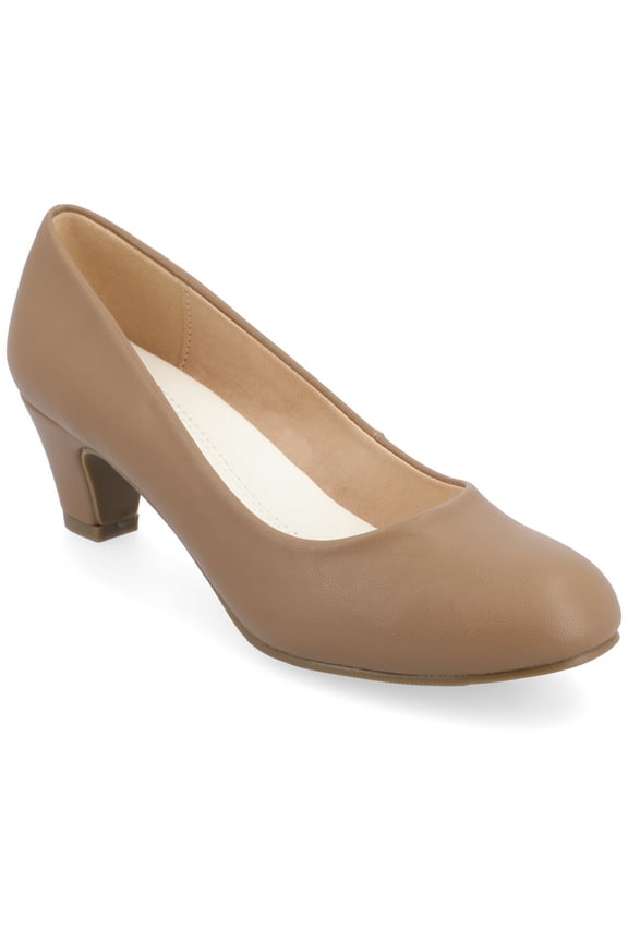 Womens Luu Comfort Insole Round Toe Low Block Heel Pumps, Widths Available