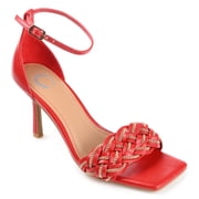 Journee Womens Mabella Open Toe Mid Stiletto Sandals