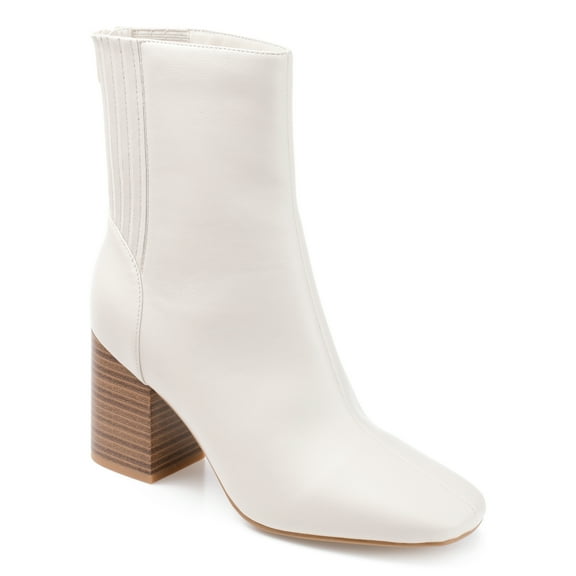 Journee Womens Maize Back Heel Zip Stacked Heel Booties