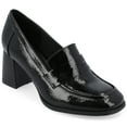 thumbnail image 1 of Journee Womens Malleah Loafer Style Stacked Heel Pumps, Widths Available, 1 of 10