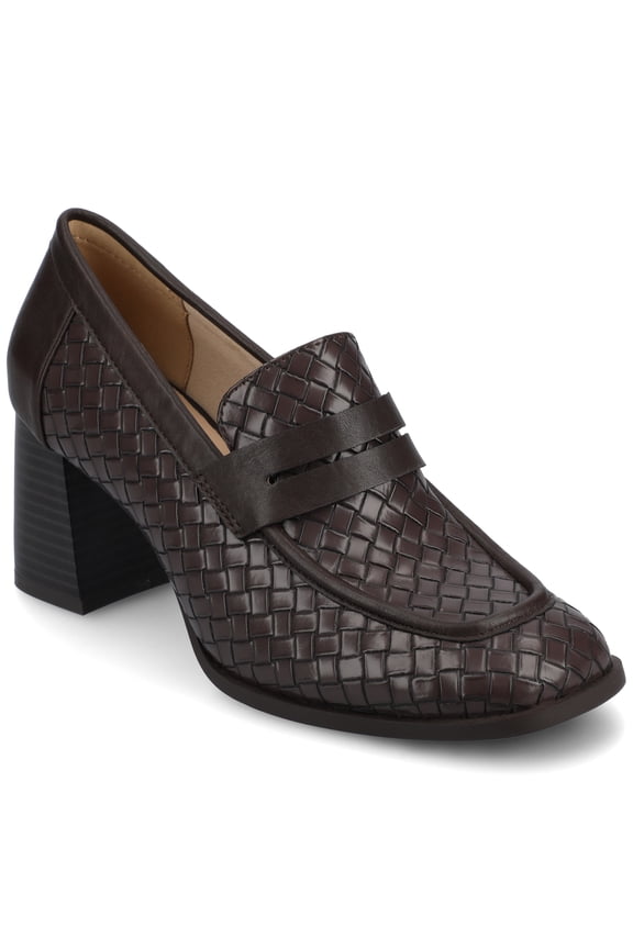 Womens Malleah Loafer Style Stacked Heel Pumps, Widths Available