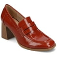 thumbnail image 1 of Journee Womens Malleah Loafer Style Stacked Heel Pumps, Widths Available, 1 of 9