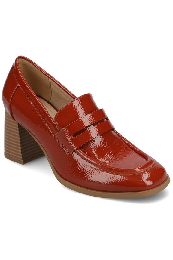 Womens Malleah Loafer Style Stacked Heel Pumps, Widths Available