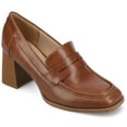 thumbnail image 1 of Journee Womens Malleah Loafer Style Stacked Heel Pumps, Widths Available, 1 of 10