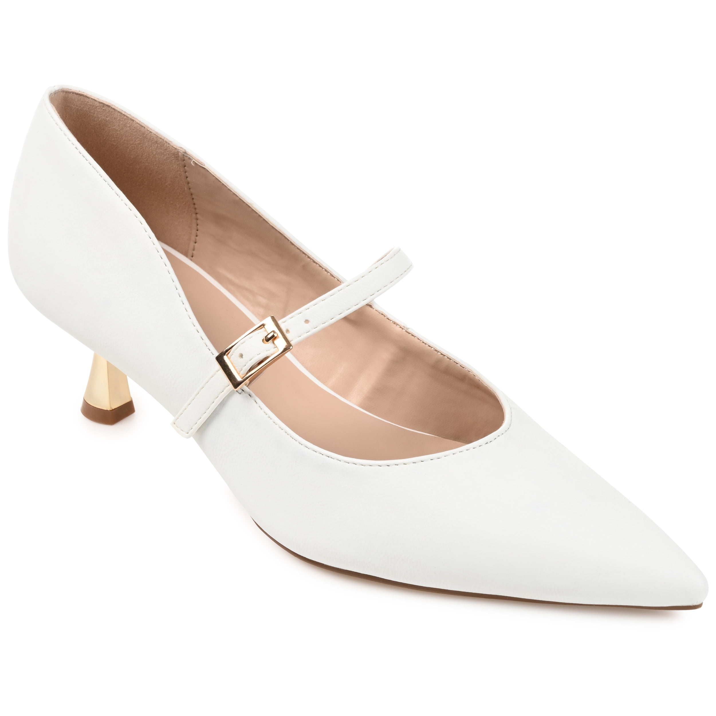 Journee Womens Manza Kitten Heel Mary Jane Pointed Toe Pumps, Widths Available