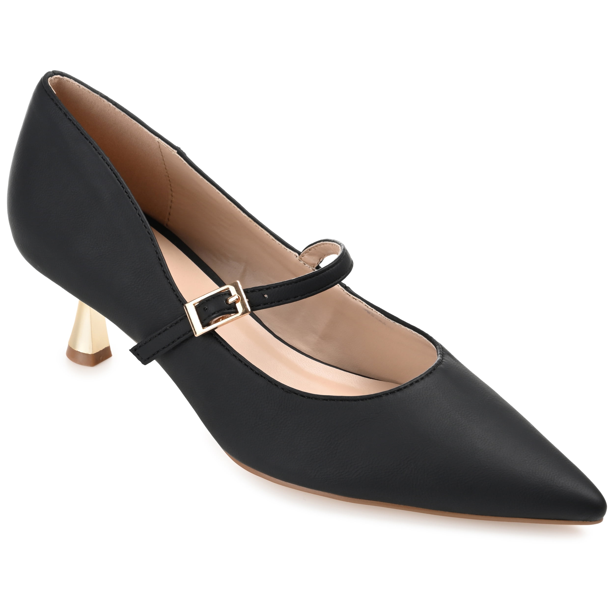 Journee Womens Manza Kitten Heel Mary Jane Pointed Toe Pumps, Widths Available