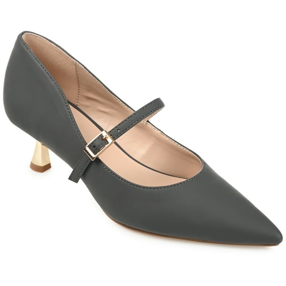 Journee Womens Manza Kitten Heel Mary Jane Pointed Toe Pumps, Widths Available