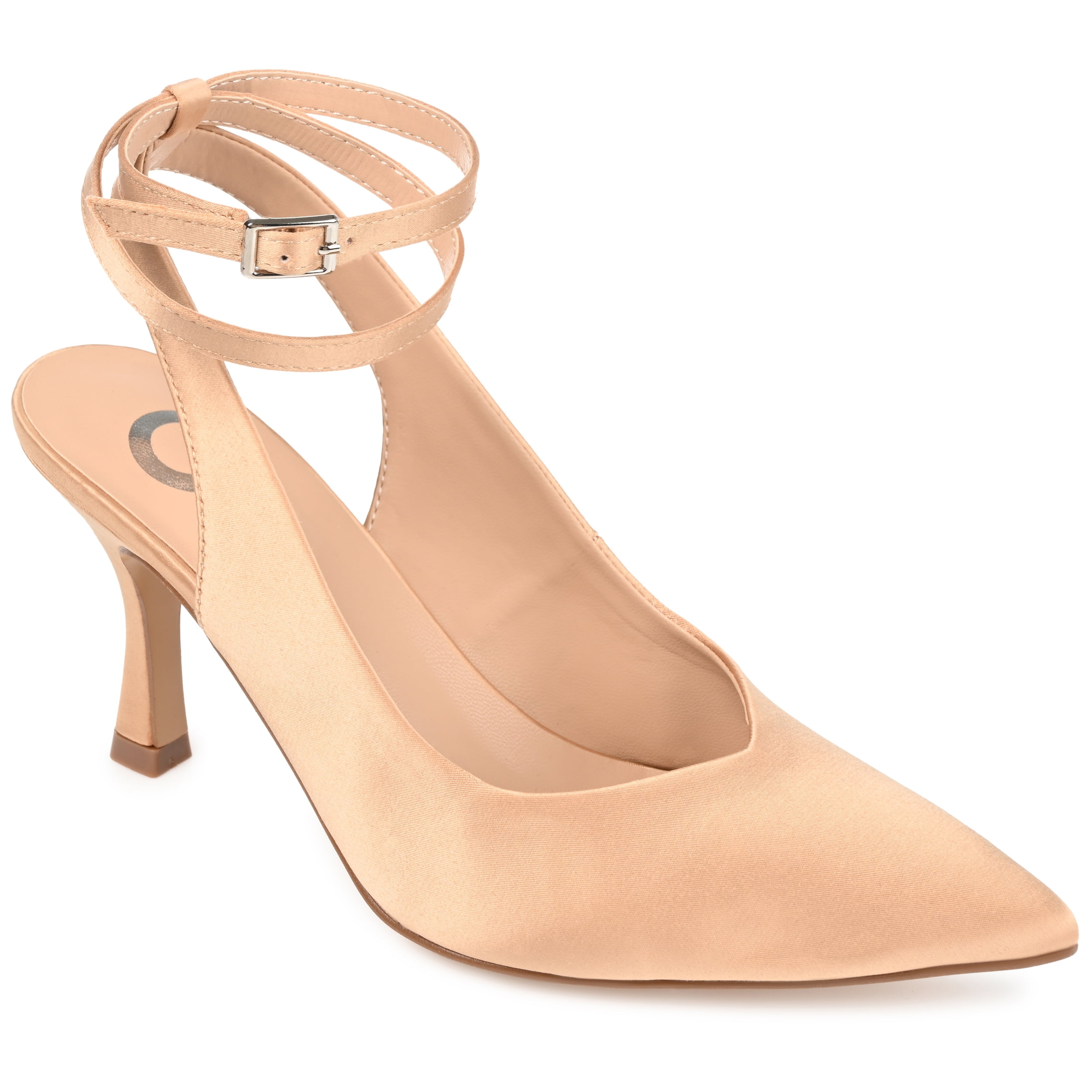 Journee Womens Marcella Buckle Mid Stiletto Pointed Toe Pumps, Widths Available