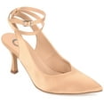 thumbnail image 1 of Journee Womens Marcella Buckle Mid Stiletto Pointed Toe Pumps, Widths Available, 1 of 10