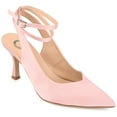 thumbnail image 1 of Journee Womens Marcella Buckle Mid Stiletto Pointed Toe Pumps, Widths Available, 1 of 10