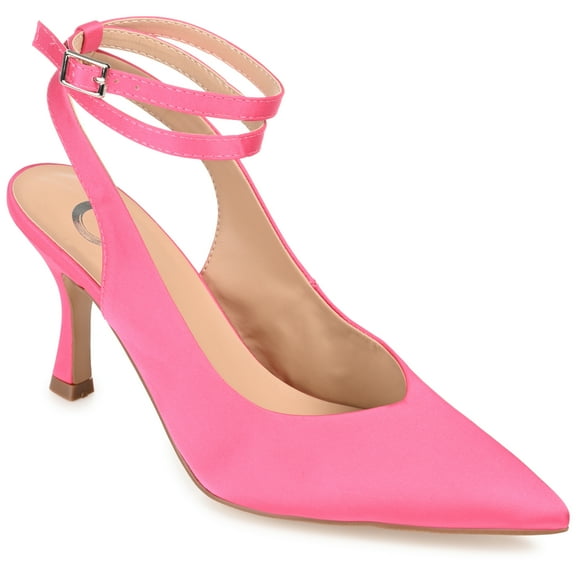 Journee Womens Marcella Buckle Mid Stiletto Pointed Toe Pumps, Widths Available