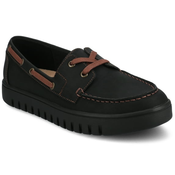 Journee Womens Marion Round Toe Flexible Comfort Boat Shoe Loafer