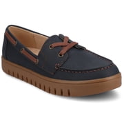 Journee Womens Marion Round Toe Flexible Comfort Boat Shoe Loafer