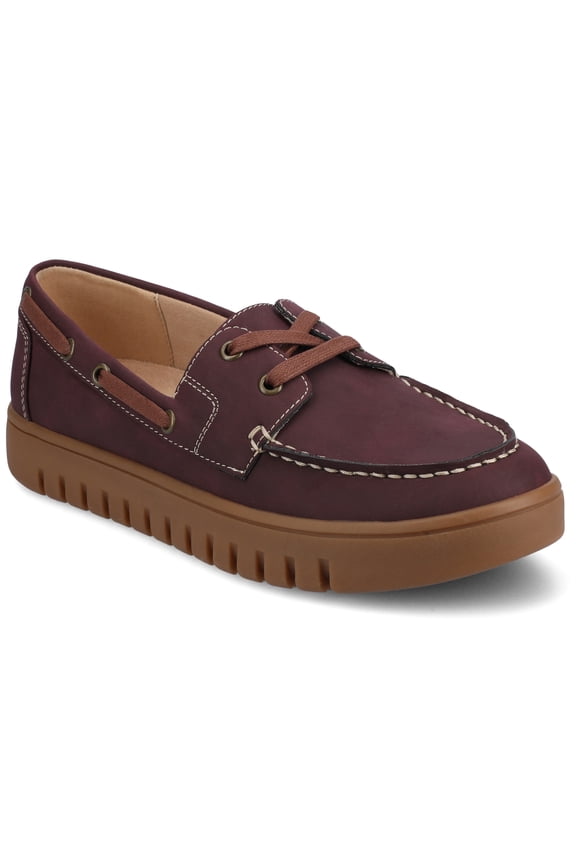 Womens Marion Round Toe Flexible Comfort Boat Shoe Loafer