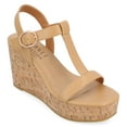 thumbnail image 1 of Journee Womens Matildaa Buckle Platform Wedge Sandals, 1 of 10