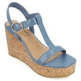 thumbnail image 1 of Journee Womens Matildaa Buckle Platform Wedge Sandals, 1 of 10