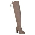 thumbnail image 1 of Journee Womens Maya Wide Calf Block Heel Over The Knee Boots, 1 of 9