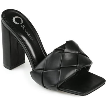 Journee Womens Maysie Open Square Toe Block Heel Sandals