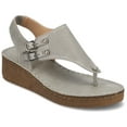thumbnail image 1 of Journee Womens Mckell Wedge Heel Buckle Sandals, 1 of 10