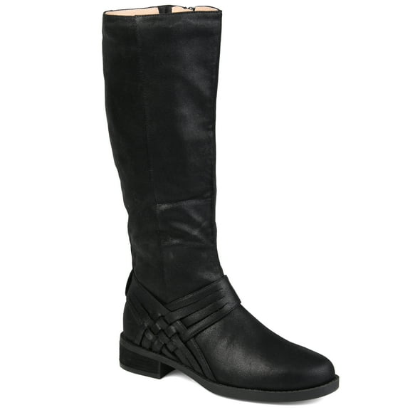 Journee Womens Meg Stacked Heel Riding Boots
