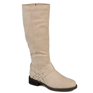 Journee Womens Meg Wide Calf Stacked Heel Riding Boots