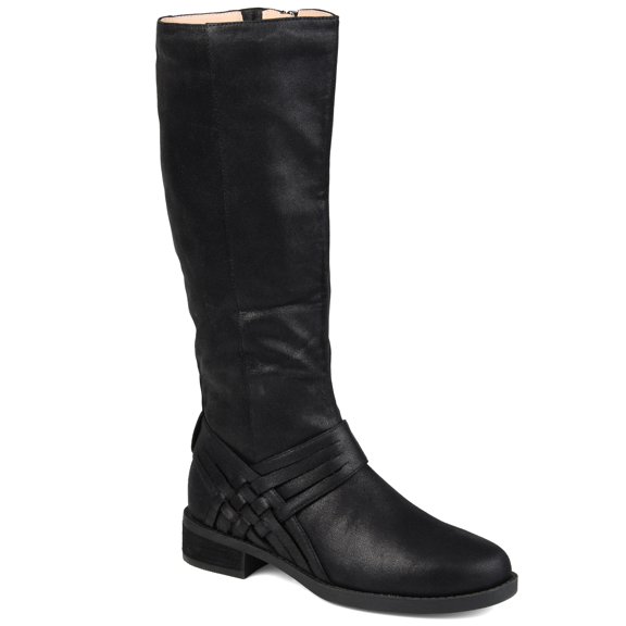 Journee Womens Meg Wide Calf Stacked Heel Riding Boots