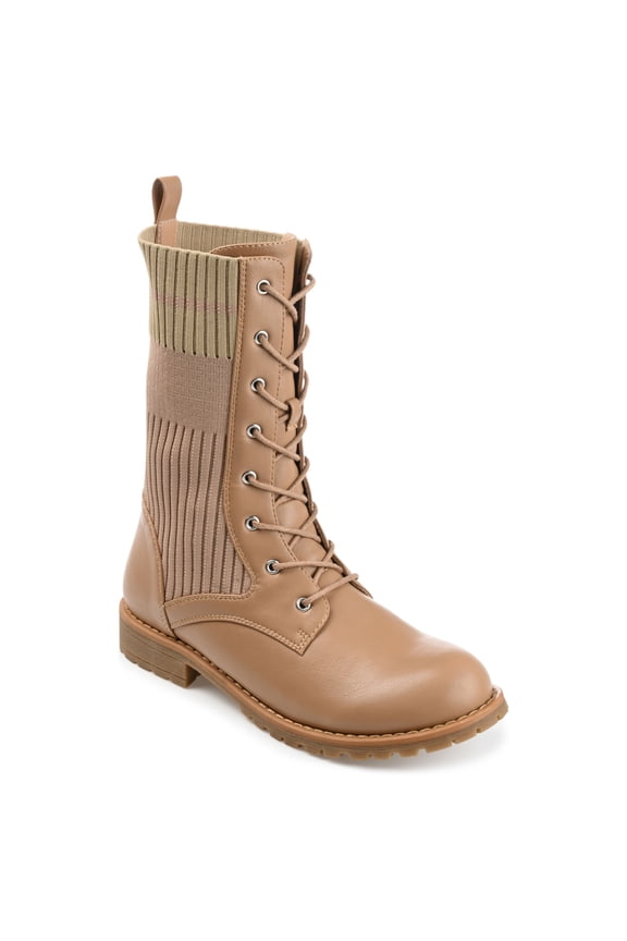 Womens Melei Round Toe Block Heel Combat Booties
