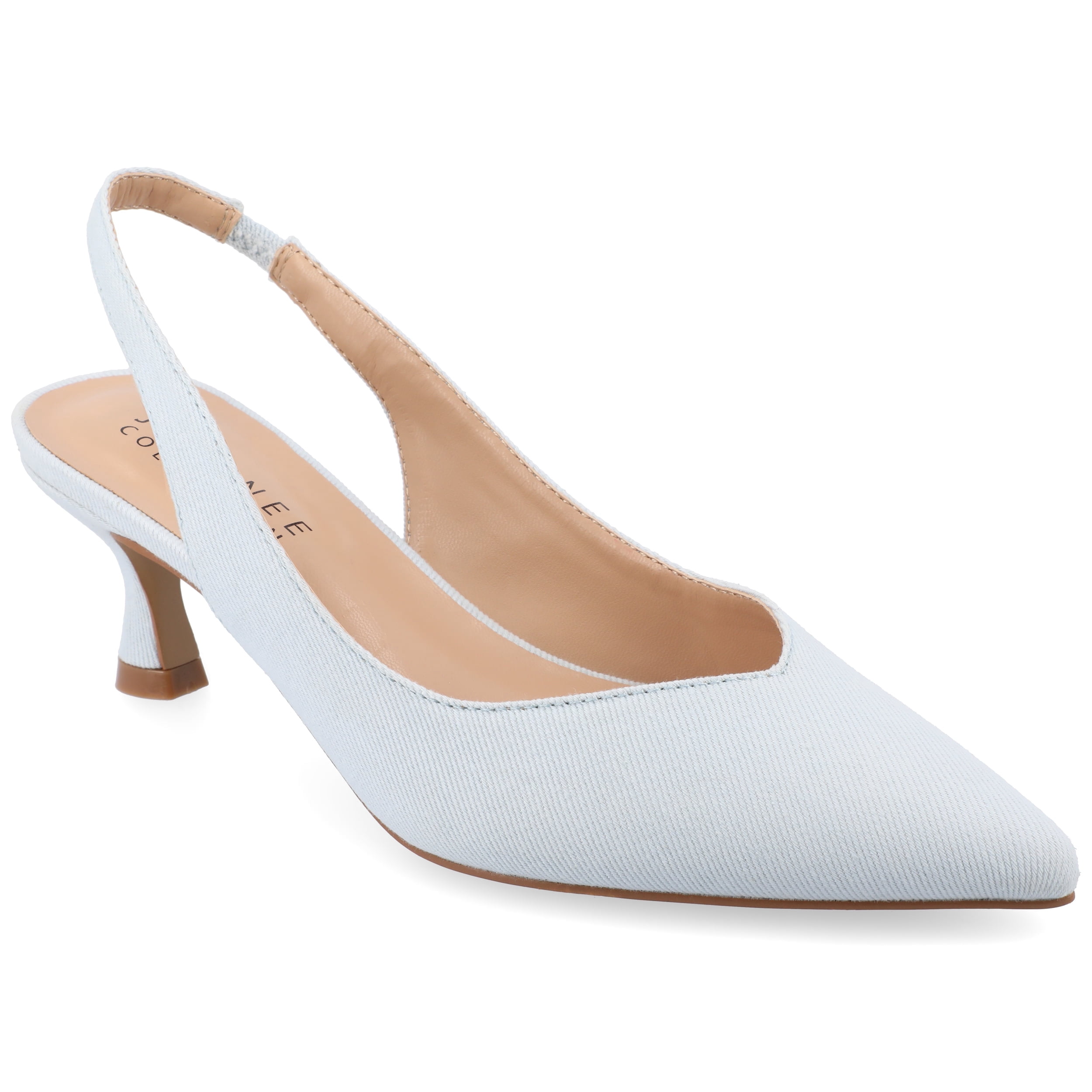 Journee Womens Mikoa Kitten Heel Sling Back Pointed Toe Pumps, Widths Available