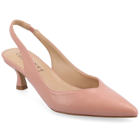 Journee Womens Mikoa Kitten Heel Sling Back Pointed Toe Pumps, Widths Available