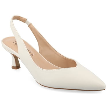 Journee Womens Mikoa Kitten Heel Sling Back Pointed Toe Pumps, Widths Available