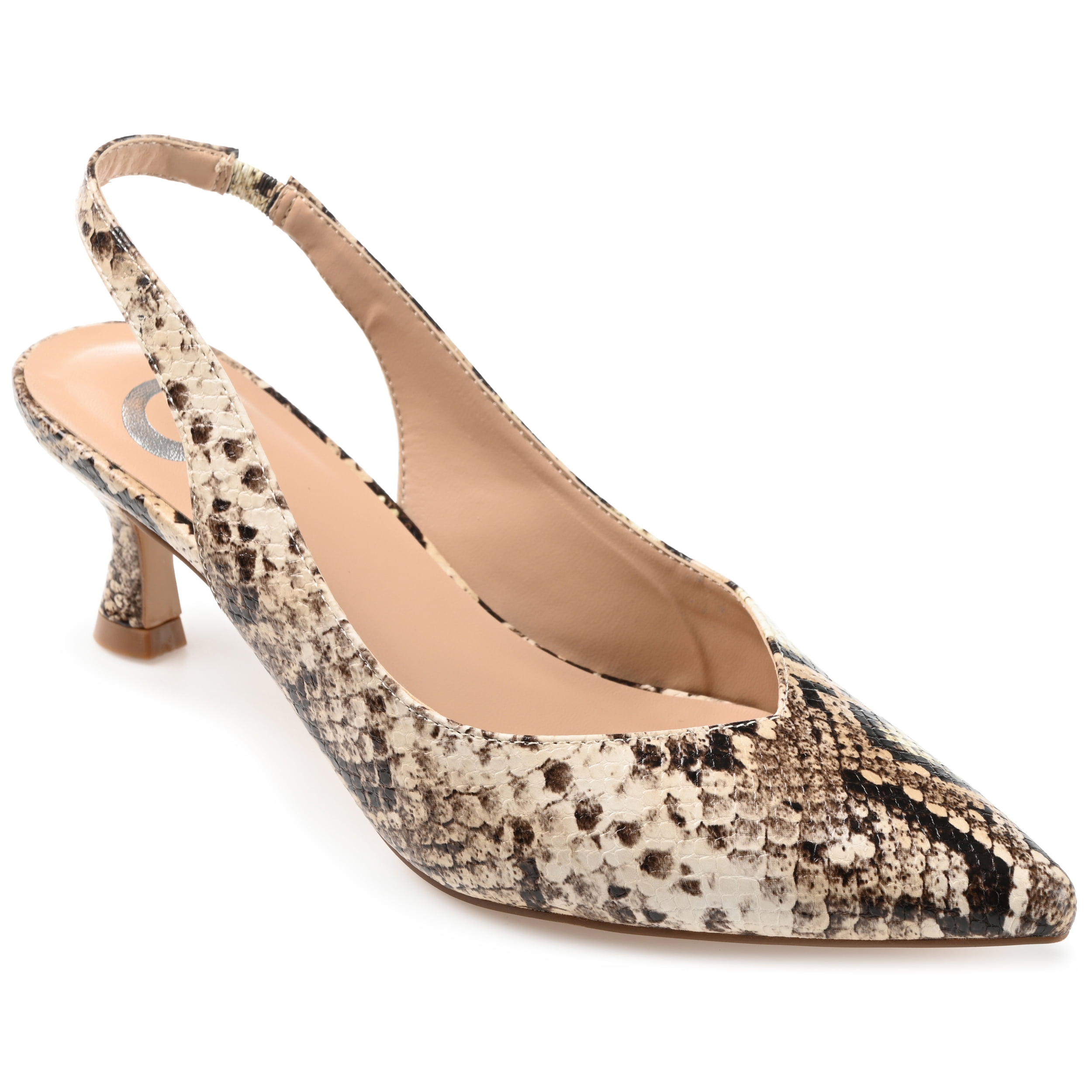 Journee Womens Mikoa Kitten Heel Sling Back Pointed Toe Pumps, Widths Available