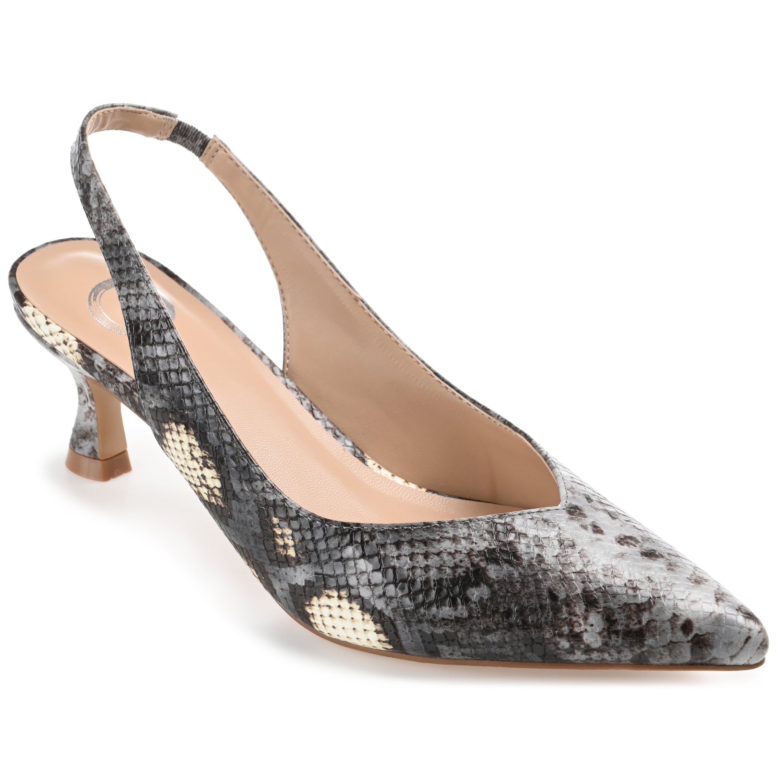Journee Womens Mikoa Kitten Heel Sling Back Pointed Toe Pumps, Widths Available
