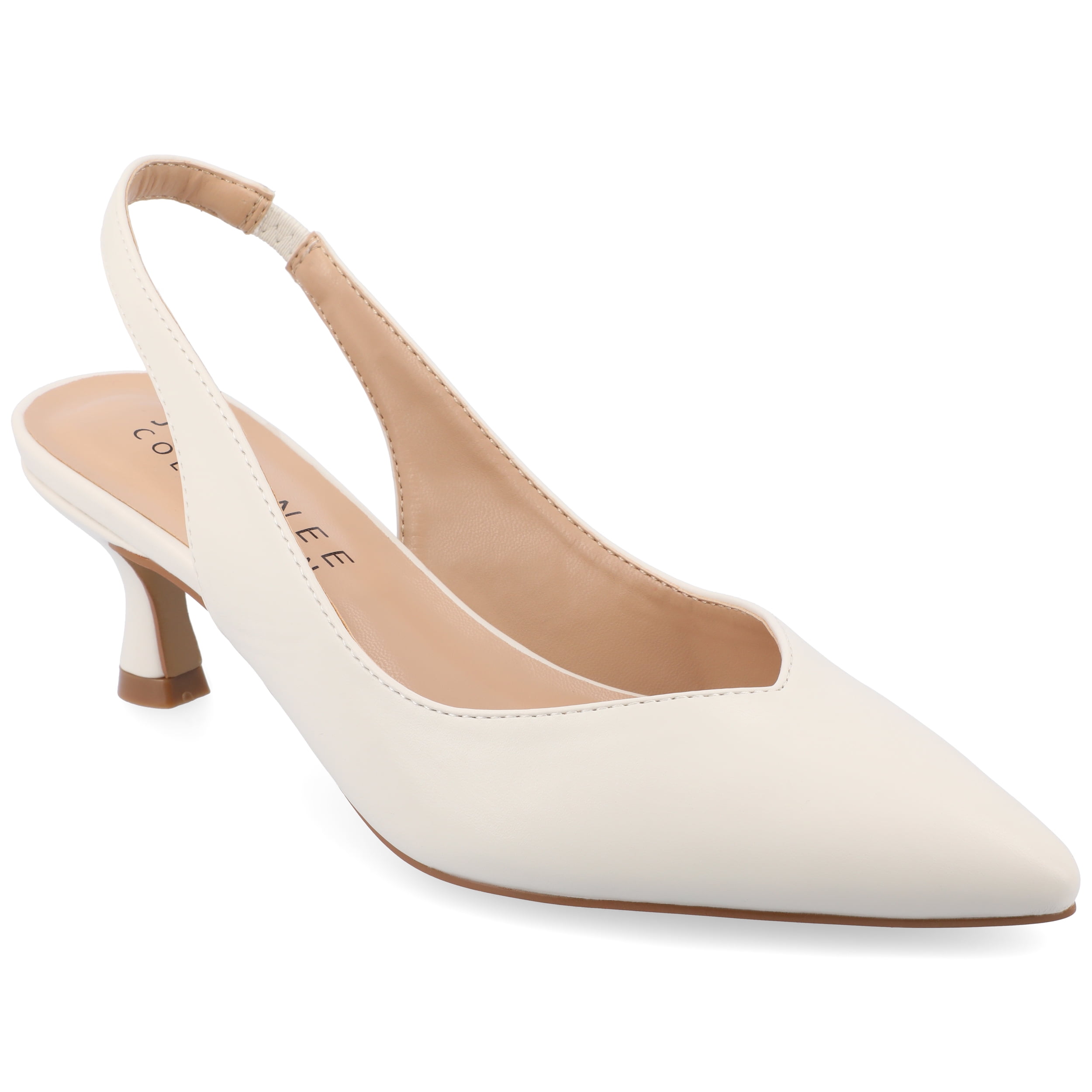 Journee Womens Mikoa Kitten Heel Sling Back Pointed Toe Pumps, Widths Available