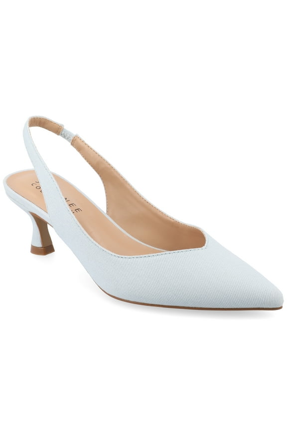 Womens Mikoa Kitten Heel Sling Back Pointed Toe Pumps, Widths Available