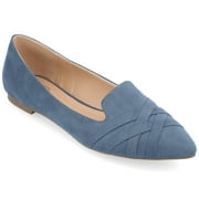 Journee Womens Mindee Slip On Pointed Toe Loafer Dress Flats, Widths Available