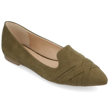 Journee Womens Mindee Slip On Pointed Toe Loafer Dress Flats, Widths Available