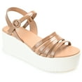 thumbnail image 1 of Journee Womens Miragge Ankle Strap Platform Sandals, 1 of 8