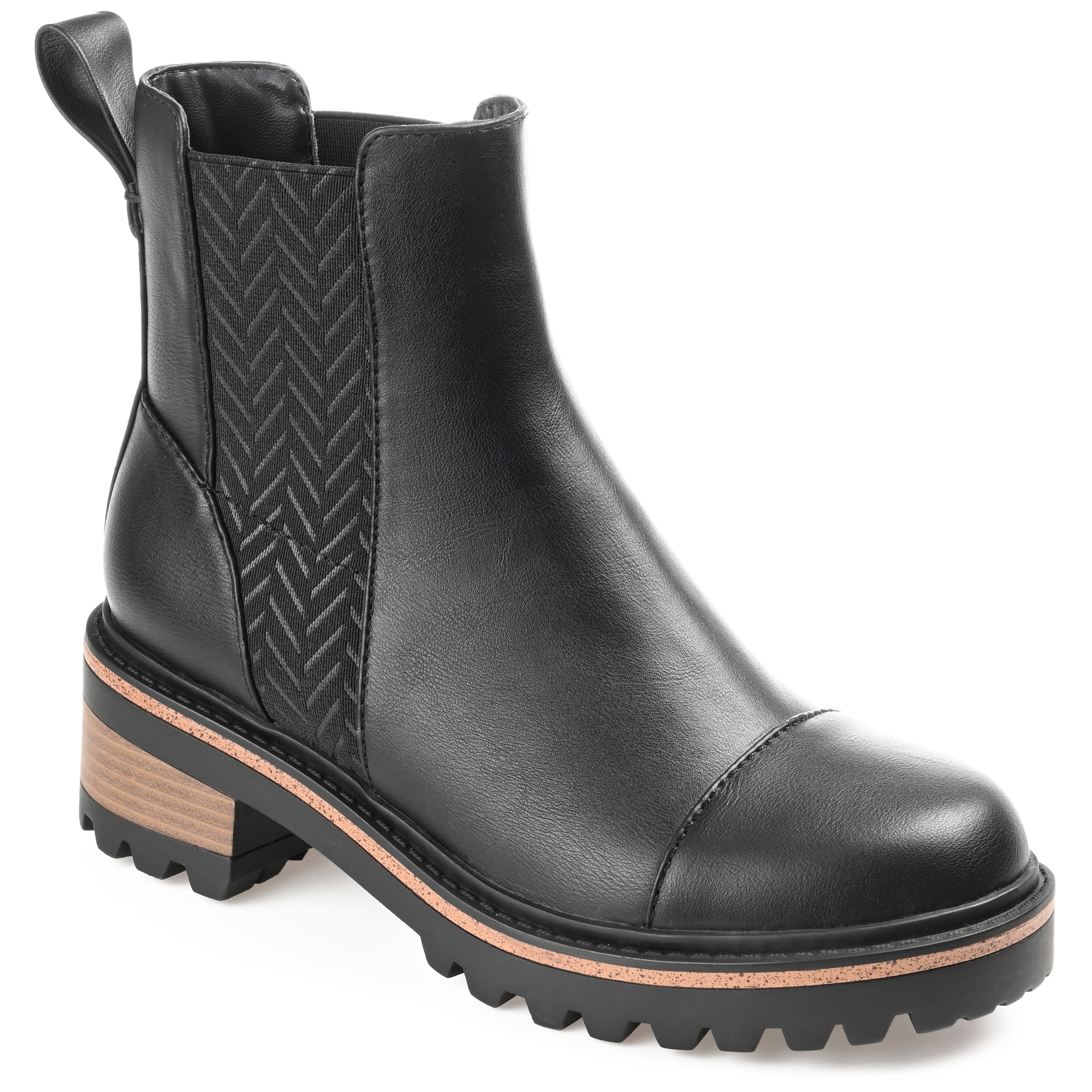 Journee Womens Mirette Pull On Stacked Heel Booties