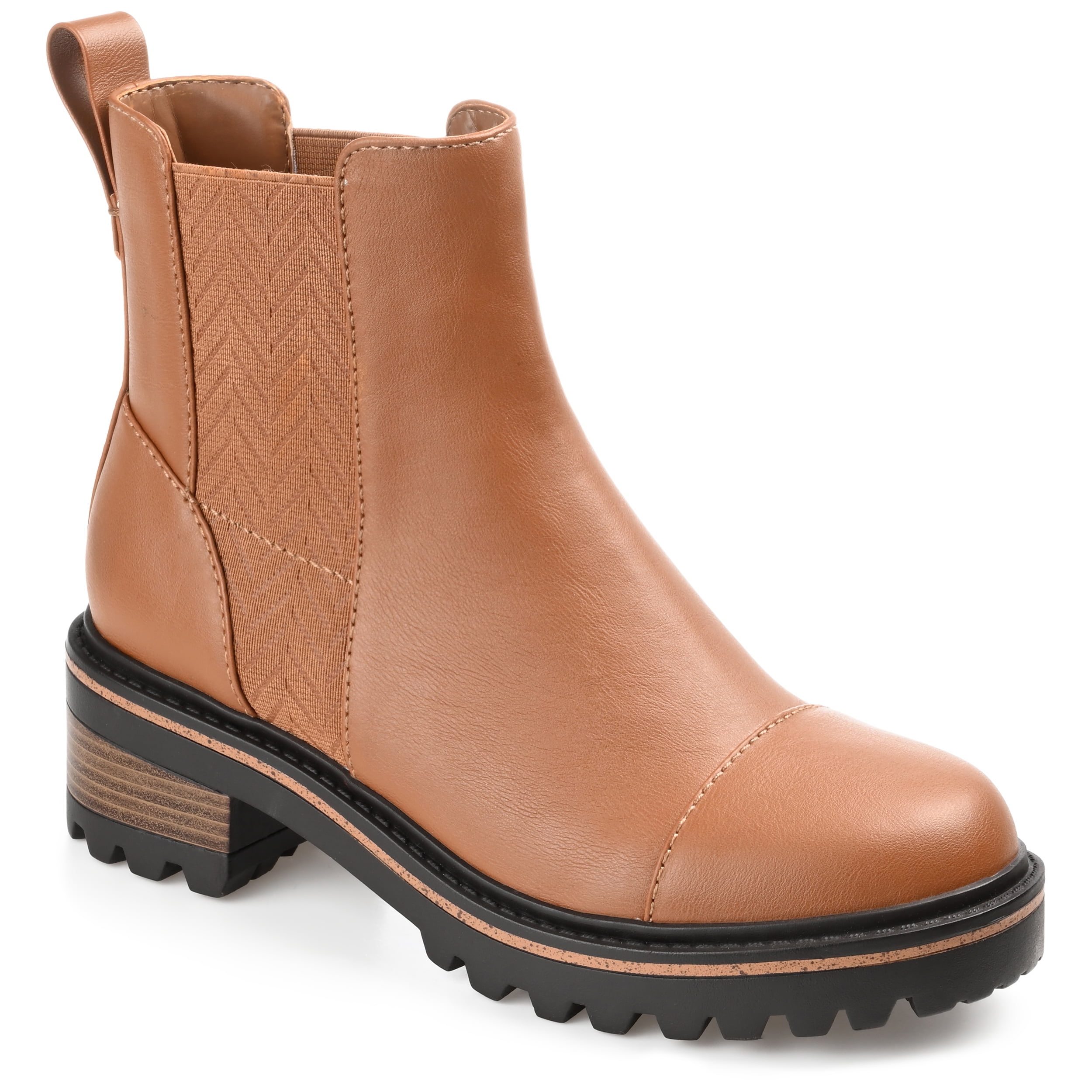 Journee Womens Mirette Pull On Stacked Heel Booties