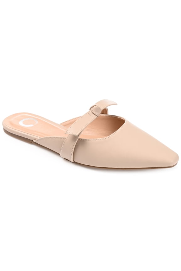 Womens Missie Slip On Square Toe Mules Flats